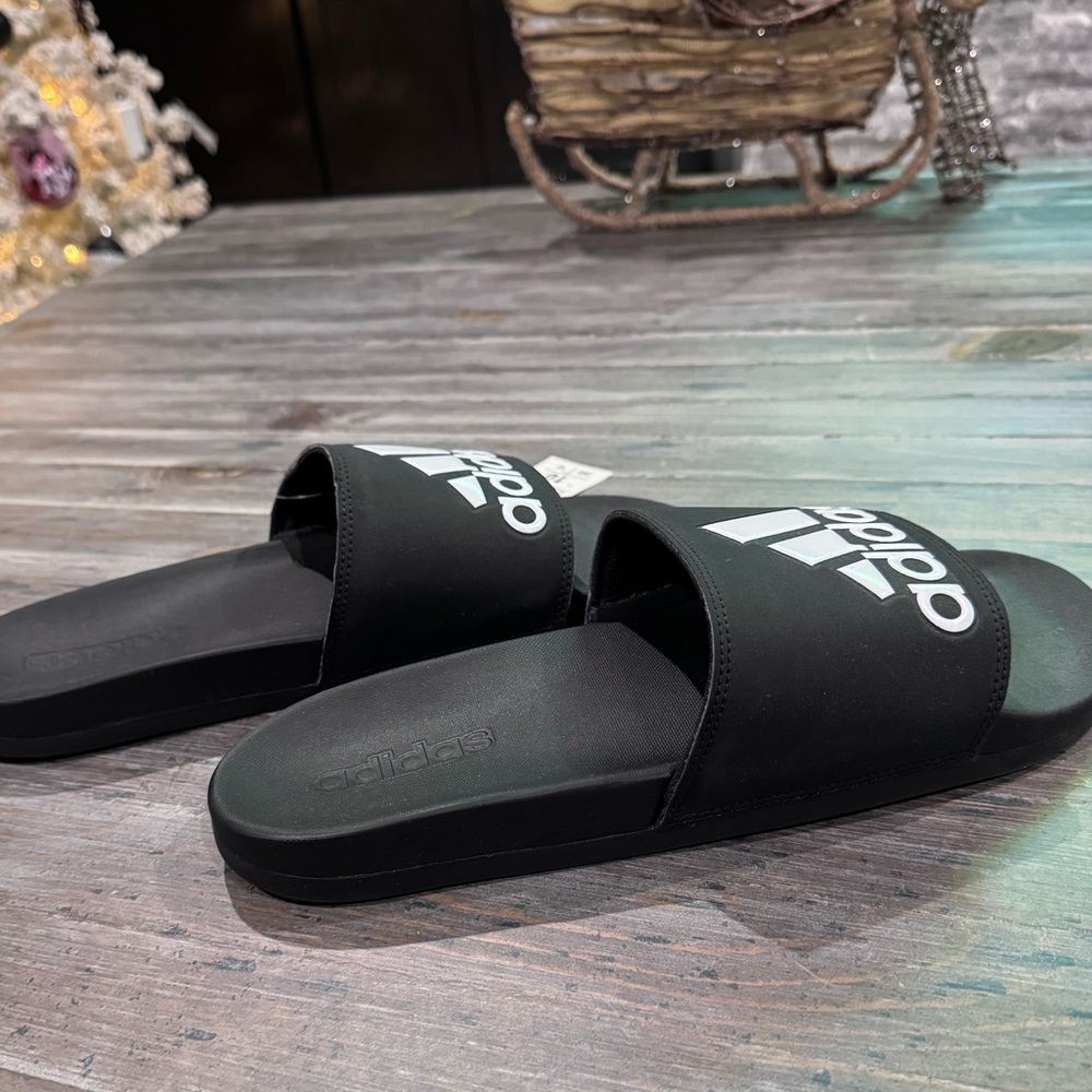 Adidas Black Adilette Comfort Slide Sandals - Picture 2 of 7
